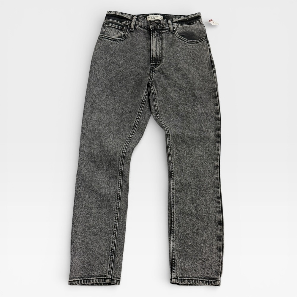 NWT Abercrombie & Fitch The Skinny High Rise Gray Black Charcoal Sz 26/2 Stretch